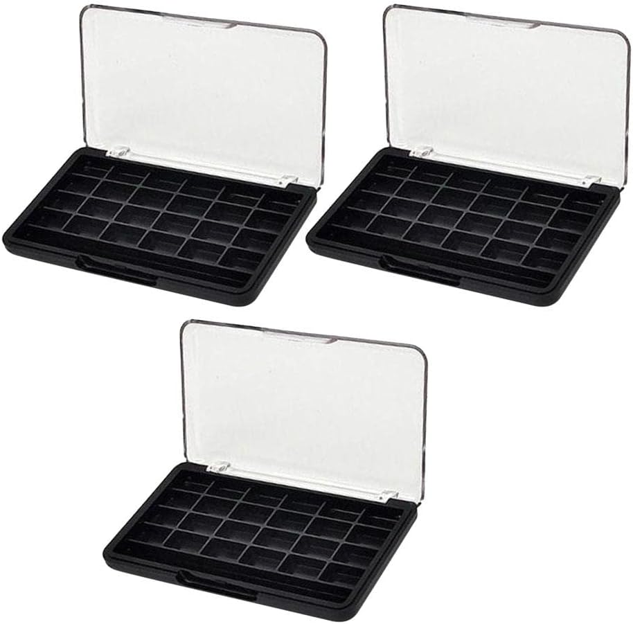 24 Grids Empty Makeup Eyeshadow Palette Blush Lip Gloss Powder Case 3pcs|Makeup Box For Storage|Make Up, Cosmetic, Skincare Organiser For Women|