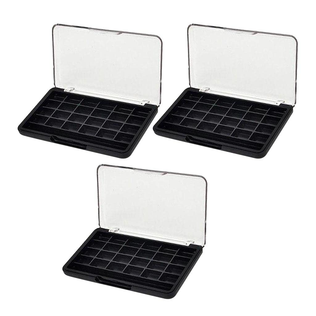 24 Grids Empty Makeup Eyeshadow Palette Blush Lip Gloss Powder Case 3pcs|Makeup Box For Storage|Make Up, Cosmetic, Skincare Organiser For Women|