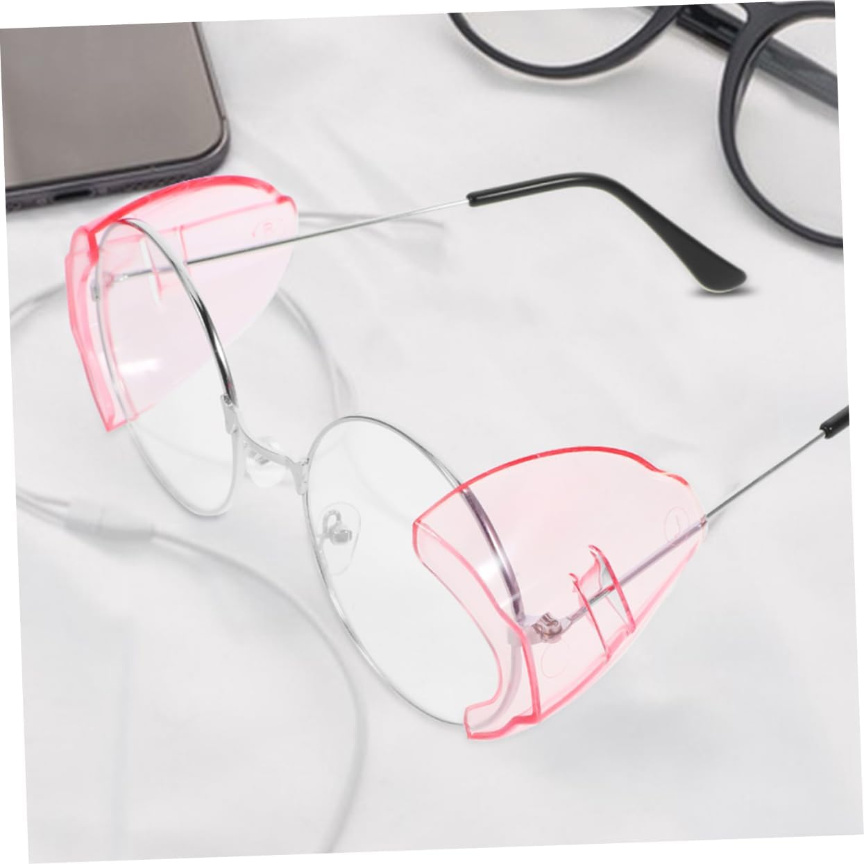 Uonlytech 4Pairs Eyeglasses Side Shields Tpu Protection for Sunglasses Easy Installation Lightweight Design Shields for Enhanced Eye Coverage