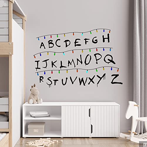 Abc Letters Wall Decals Alphabets Abc Wall Stickers Peel And Stick For Themed Room Wall Decor Game Room Horror Themed Party Decor For Stranger Things Art Murals Decor Bars Restaurants Cafes Pubs #TOP4