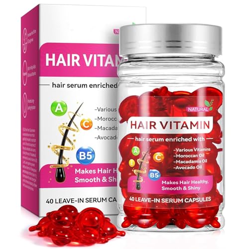 JISKG Hair Treatment Serum for Frizzy and Damaged Hair, No Rinse Capsules (1 Box/40 Capsules)