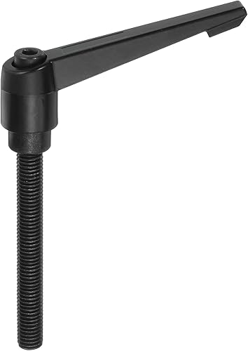 Miniatura 129 de uxcell Perillas ajustables M8 x 3.150 in, rosca macho, botón de trinquete, bloqueo rápido, perno giratorio para maquinaria de torno, color negro