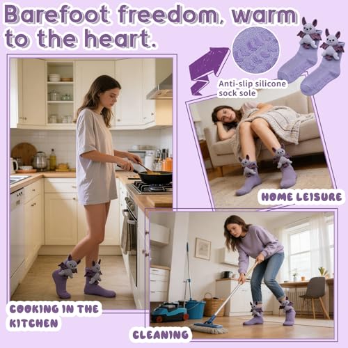 Image of 3D Knit Animal Socks,Cute Hug Hug Socks with Funny Animal Design,Non-Slip Animal Feet Socks for Women Gifts