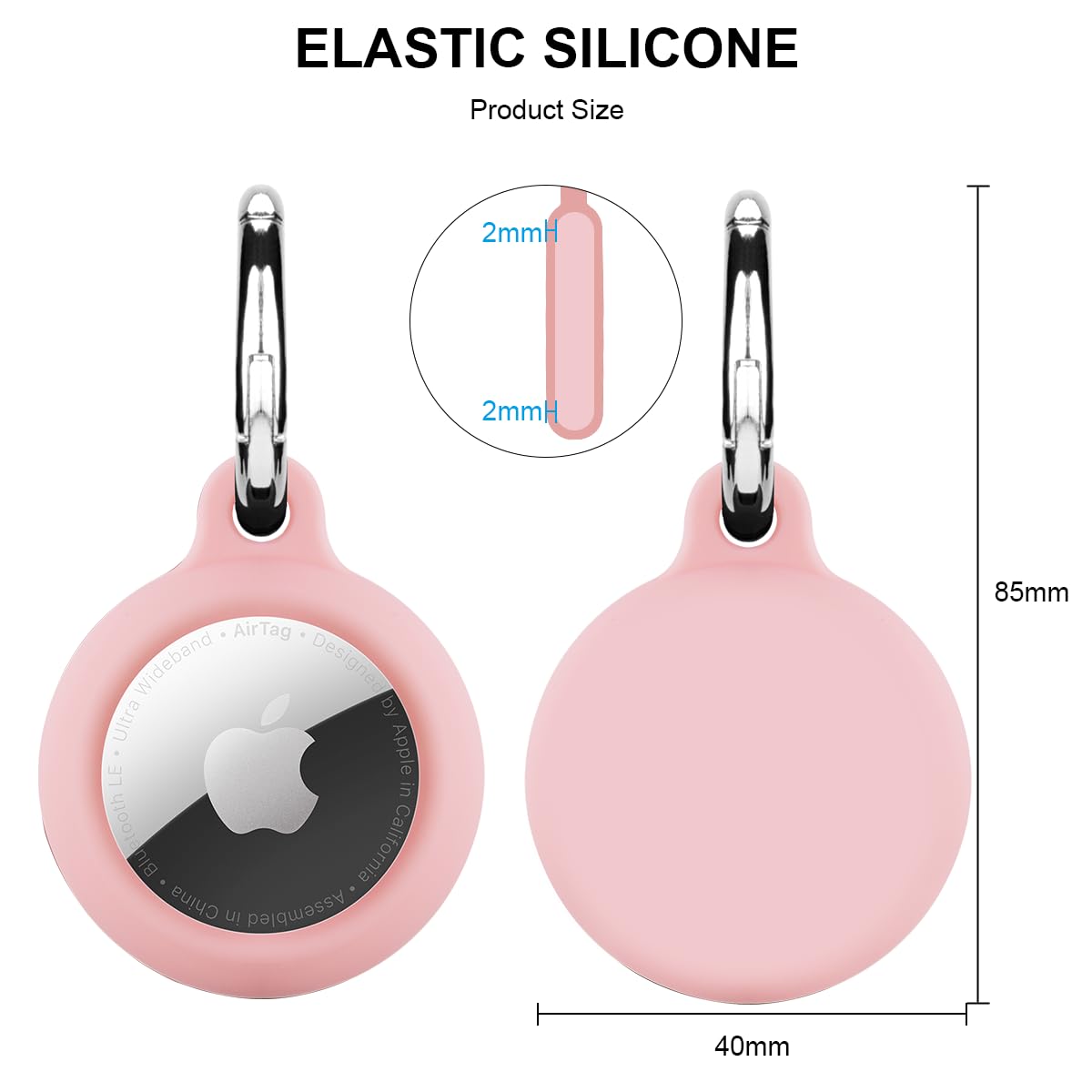 ELZO 4 szt. Tag Keychain, PU Leather Case Compatible with AirTag (2021), Anti-Loss, Fit For School Bags, Portfele, Brelok Clovers.