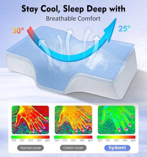 Memory Foam Neck Support Pillow for Neck and Shoulder Pain Sleeping with Cooling Pillowcase: Ergonomic Cervical Pillow 5X Pain Relief - Contour Bed Bolster Pillows for Side Back Stomach Sleepers - Image 5
