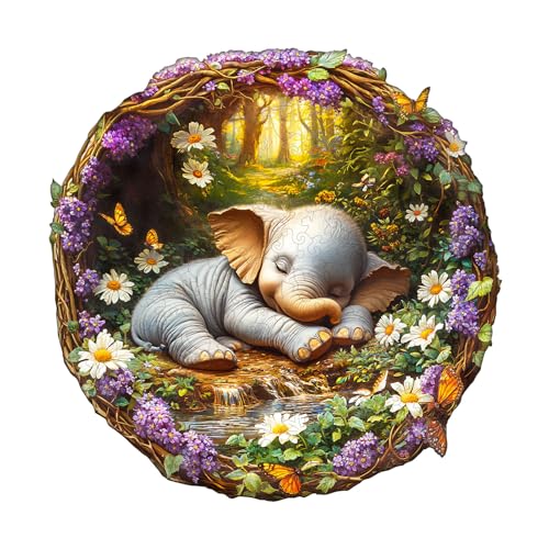 Puzzle en bois pour adultes Éléphant - 280 pièces Puzzle en bois en boîte cadeau, décoration murale et cadeau pour amis et famille (14 ans et plus)