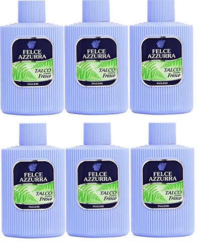 6x PAGLIERI Felce Azzurra Talco Fresco Körperpuder Talkpuder Talkum 150 g Dose