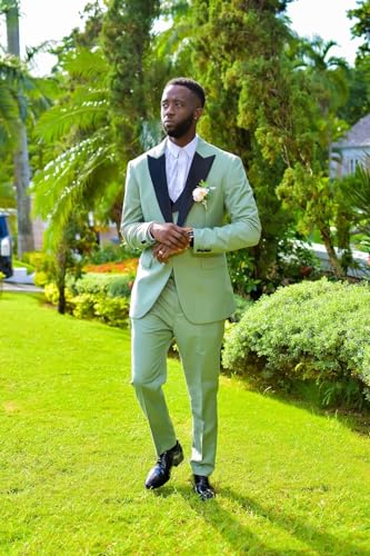 Tuxedo for Men 3 Piece Double Breasted Prom Suits for Men Slim fit Wedding Party Tux 1 Button Jacket Vest Pants3