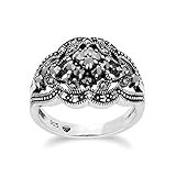 bague marcassite art déco Bijoux Gemondo Gemondo Marcassite Bague, Argent Sterling Marcassite Bague Grappe - 0