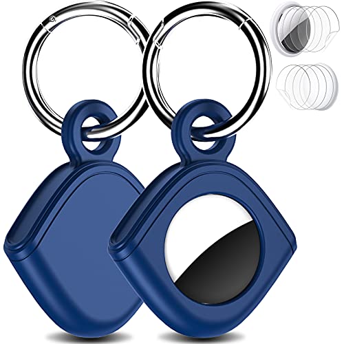 doeboe-for-Airtag-Holder-2-Pack-Fully-Waterproof-AirTag-Keychain-Case-Cover-Hard-Airtag-Dog-Collar-Holder-for-Apple-Airtag-Tracker-Shockproof-Anti-Scratch-Light-for-KeyLuggage-BlackBlue