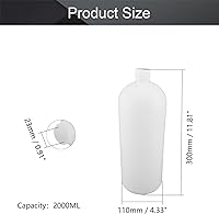 Vista 2 de Othmro 2 botellas cilíndricas de reactivo químico de laboratorio de plástico de 67.6 fl oz/67.64 onzas, botella de reactivo de laboratorio de boca