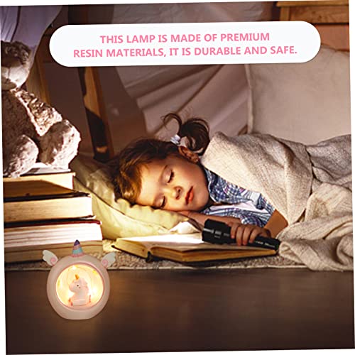 Lámpara de mesa de luz nocturna unicornio rosa miniatura 6