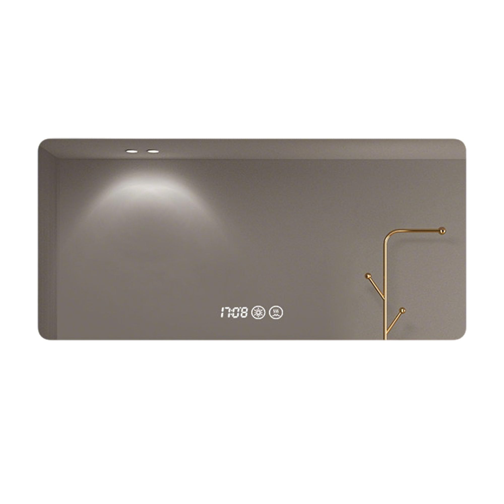 Miroir argenté trempé HD 5 mm avec éclairage LED et design intelligent