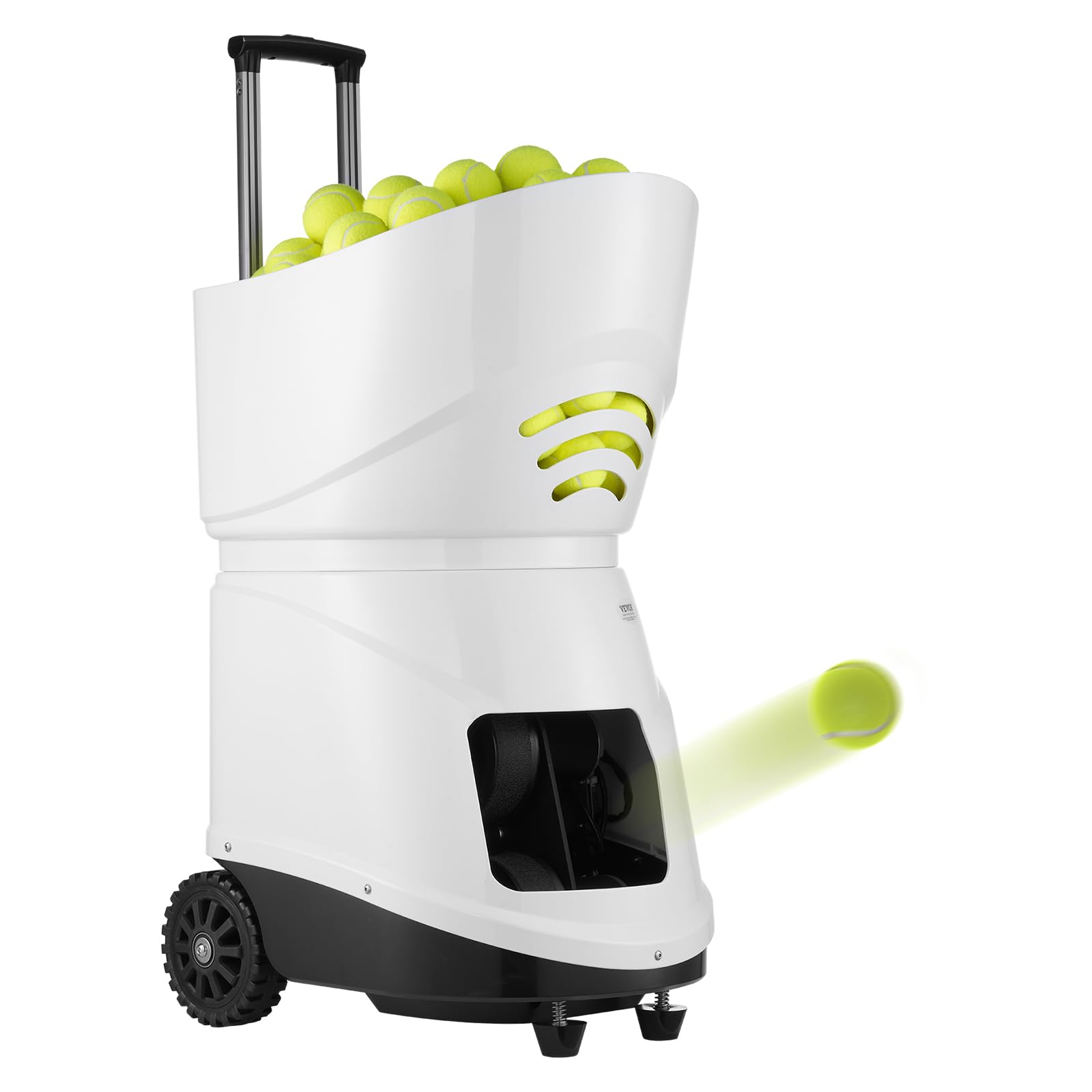 VEVOR Lancia Palline Tennis Automatico Portatile, Macchina per Palline da Tennis, Lanciatore 150 Palline, Trapano Multimodale 5 Motori, Oltre 2 Ore Gioco, Batteria Ricaricabile, Controllo Remoto App