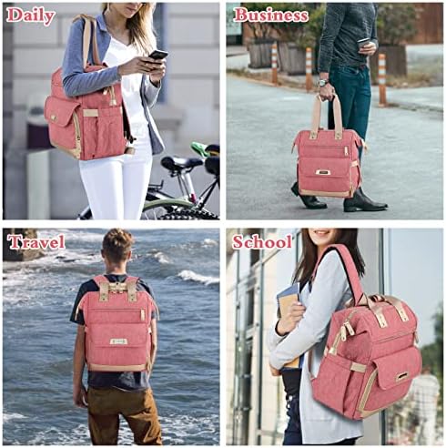 Laptop Backpack for Women,Wide Open Large 15.6 Inch Computer Bag Travel Backpack Airline Approved,RFID Anti Theft USB Charging Port Teacher Nurse Backpack,Water Resistant College School Bookbag Pink 7 Laptop Backpack for Women,Wide Open Large 15.6 Inch Computer Bag Travel Backpack Airline Approved,RFID Anti Theft USB Charging Port Teacher Nurse Backpack,Water Resistant College School Bookbag Pink