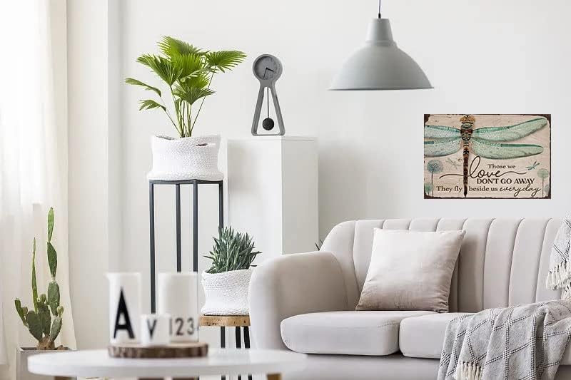 Flyhaw Creative Tin Sign Green Dragonfly Funny Novelty Metal Retro Wall Decor For Home Gate Garden Bars Restaurants Cafes Office Store Pubs Club Gift for Home Coffee Wall Decor 8x12 Inch - Image 3