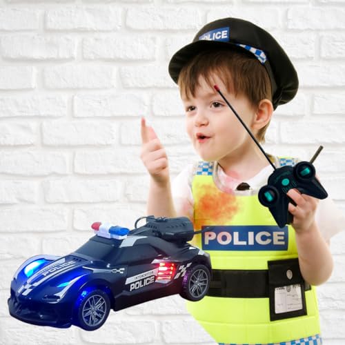 Carrinho Brinquedo Com Controle Remoto que Solta Fumaça e Luzes da Sirene (Vermelho)