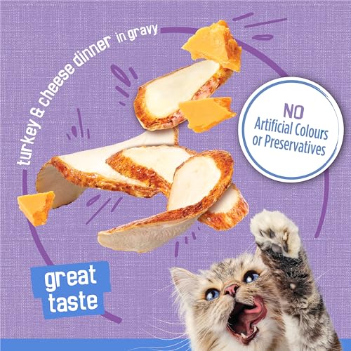 Friskies Shredded Wet Cat Food, Turkey & Cheese Dinner in Gravy - 156 g Can (24 Pack) image 1
