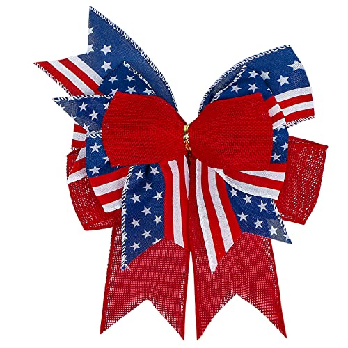 SIMISI RIBBON 4th of July Bow Red White Blue...