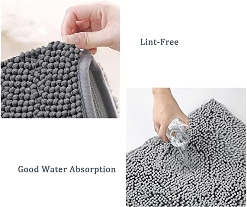 Bathroom Mat, Bathroom Non-slip Mat, Bath Mat Set 3 Pieces Absorbent Non-Slip Bath Mat Toilet Rug Bath Rug for Bathroom, Bedroom, Kitchen, 20x20in 50x50cm/16x24in 40x60cm/20x32in 50x80cm (Light Blue)
