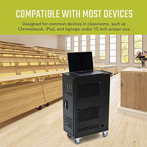 Pearington 34" X 20" 16-Device Classroom And Office Mobile Charging Storage Cart For Ipads, Chromebooks And Laptops #TOP4