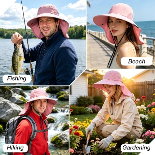 Image of Solaris Sun Hat with Neck Flap, UPF 50 Sun Protection Lightweight Sun Cap for Men Women, Wide Brim Hat for Fishing Hiking