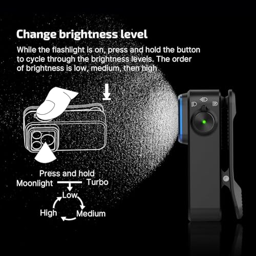 Image of OLIGHT Oclip Pro EDC Flashlight Clip-on Light, Rechargeable 500 Lumens with Three Lighting Solutions Type-C Charging, Magnetic Flash Lights for Outdoor or Indoor Use(Patriotic Flag Engraved Edition)
