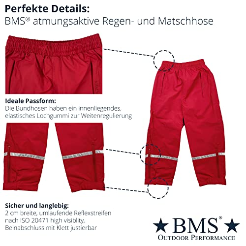 Foto von BMS Regenbundhose - atmungsaktiv - 100% wasserdicht - rot - 128