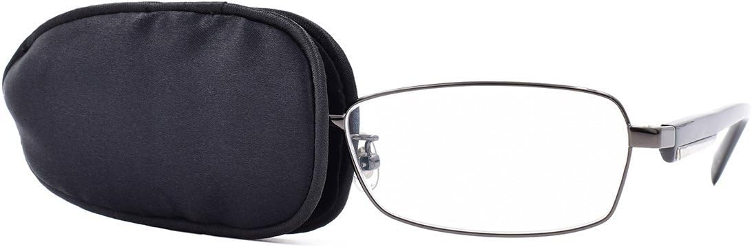 Silk Eye Patches for Glasses to Treat Lazy Eye/Amblyopia/Strabismus ONE Patch,Small,Black