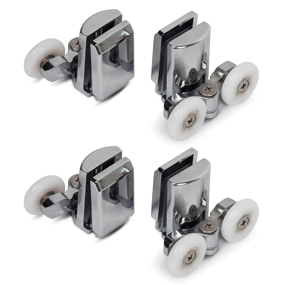 Alliage Twin pour porte de douche Rouleaux coureurs de – Lot de 4 – supérieur et inférieur (2top + 2bottom) (23MM)
