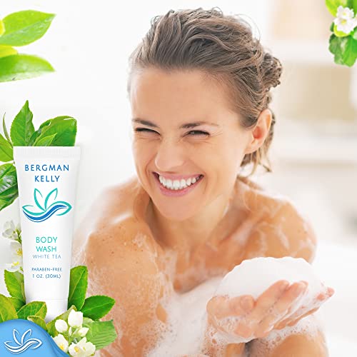 Bergman Kelly Travel Size Body Wash (1 Fl Oz, 100 Pk, White Tea), Delight Your Guests With A Revitalizing And Refreshing Hotel Body Wash, Quality Mini And Small Size Guest Hotel Toiletries In Bulk #TOP5