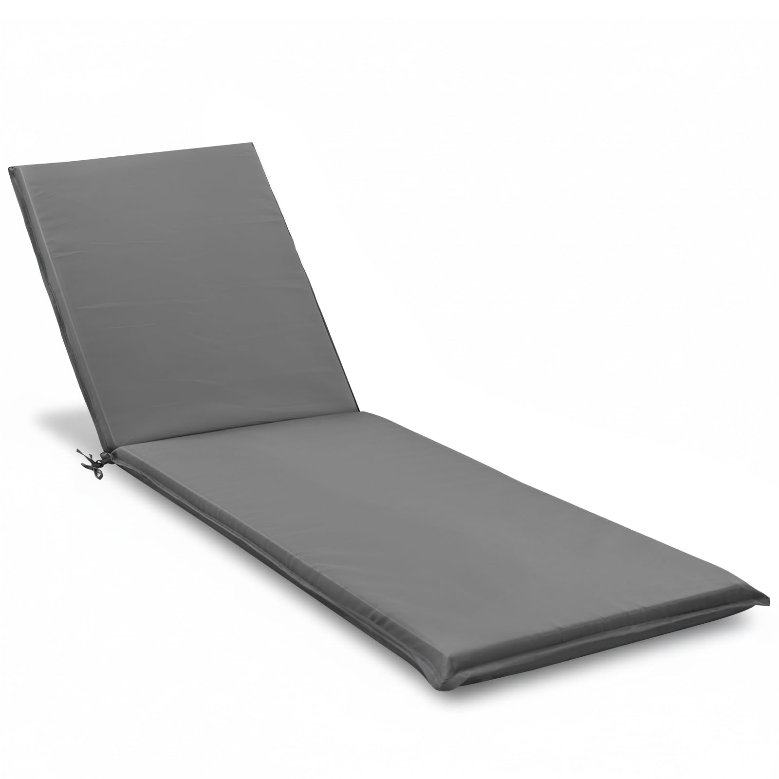 Zyncove Liegenauflage, 190x58x6cm Outdoor Bequeme Sonnenliege Polster Befestigungsbänder, Waschbar Auflage Gartenliege für Gartenmöbel Liegestuhl Liegen, Gartenliege Dunkelgrau