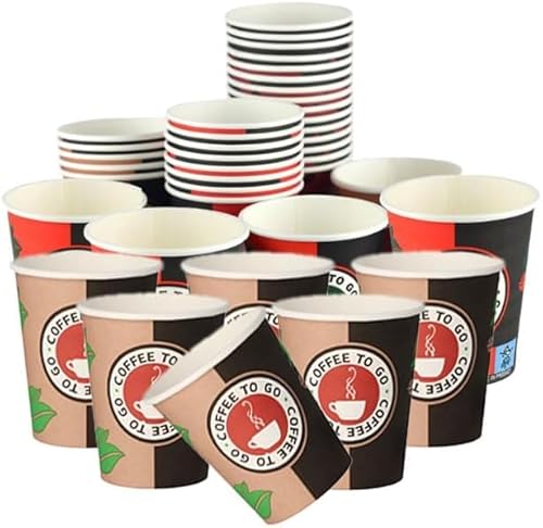 Lauroo Tasses à café TO GO 8 oz Rouge/Noir (1000 pièces)