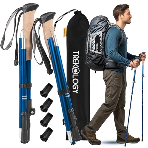TREKOLOGY Trekking Poles &ndash; Lightweight, Adjustable Hiking Sticks for Men & Women &ndash; Durable...