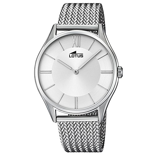 Montre-bracelet pour hommes Lotus 18487/1 design minimaliste en acier argenté