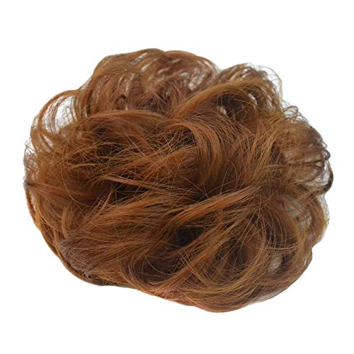 PrettyWit Hair Bun Updo Extensions Hair Chignons Hair Piece Wig Scrunchy Scrunchie Hairpiece Ribbon Ponytail Bridal Drawstring Easy Stretch-Light Auburn 30
