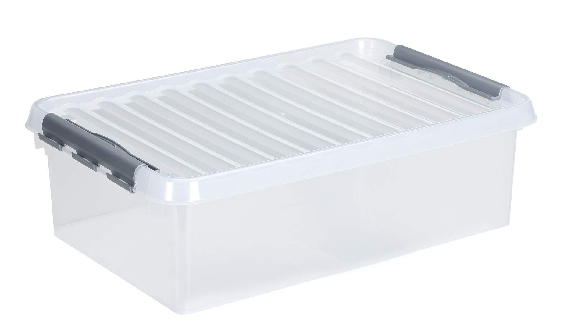 3 x SUNWARE Q-Line Box - 32 litry - 60 x 40 x 18 cm - przezroczysty/metaliczny