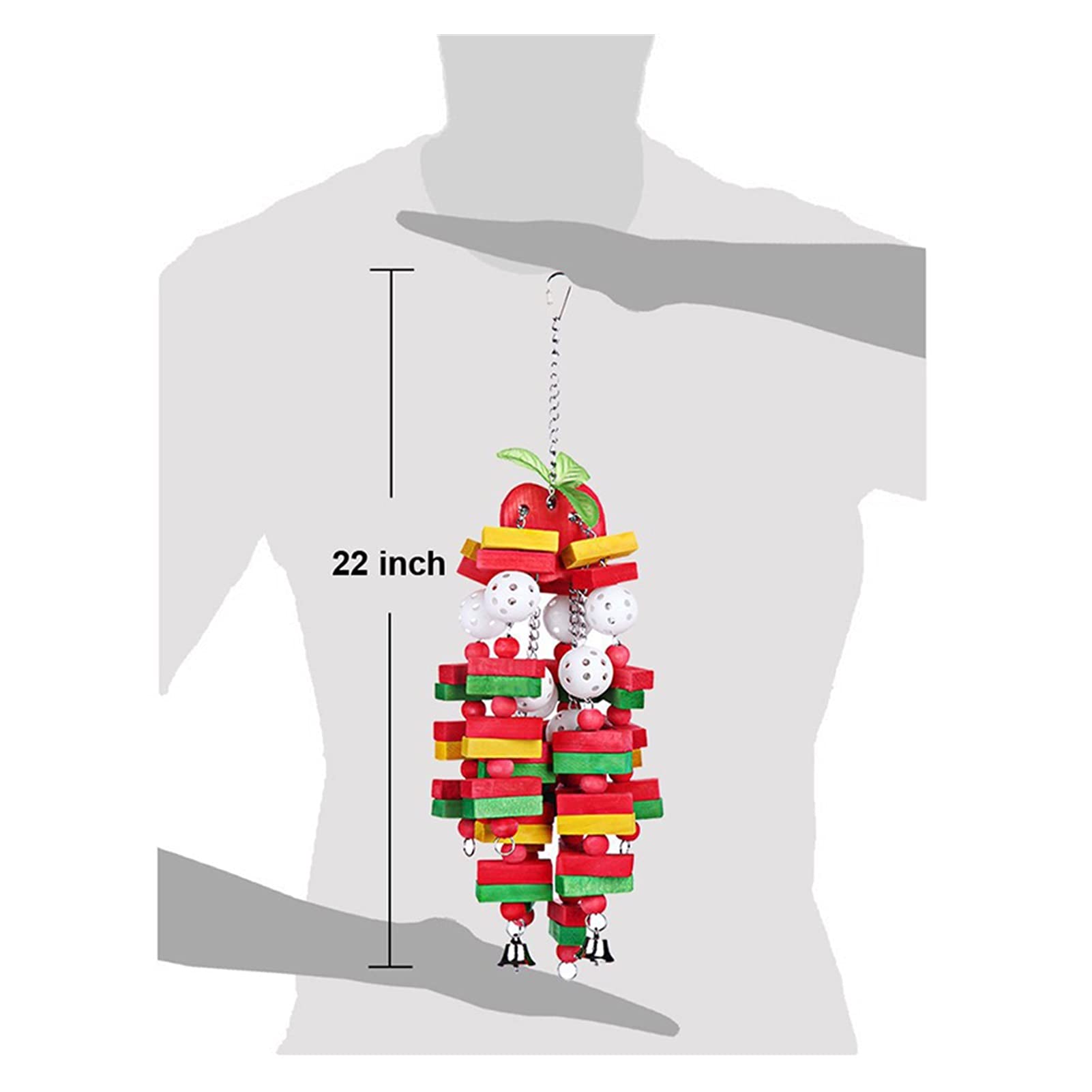 Jouet pour oiseau 1 pièce jouet perroquet pour animaux de compagnie jouet à mâcher en bois durable jouet à mâcher grand jouet coloré pour perroquet macaw animal de compagnie jouet balançoire oiseaux