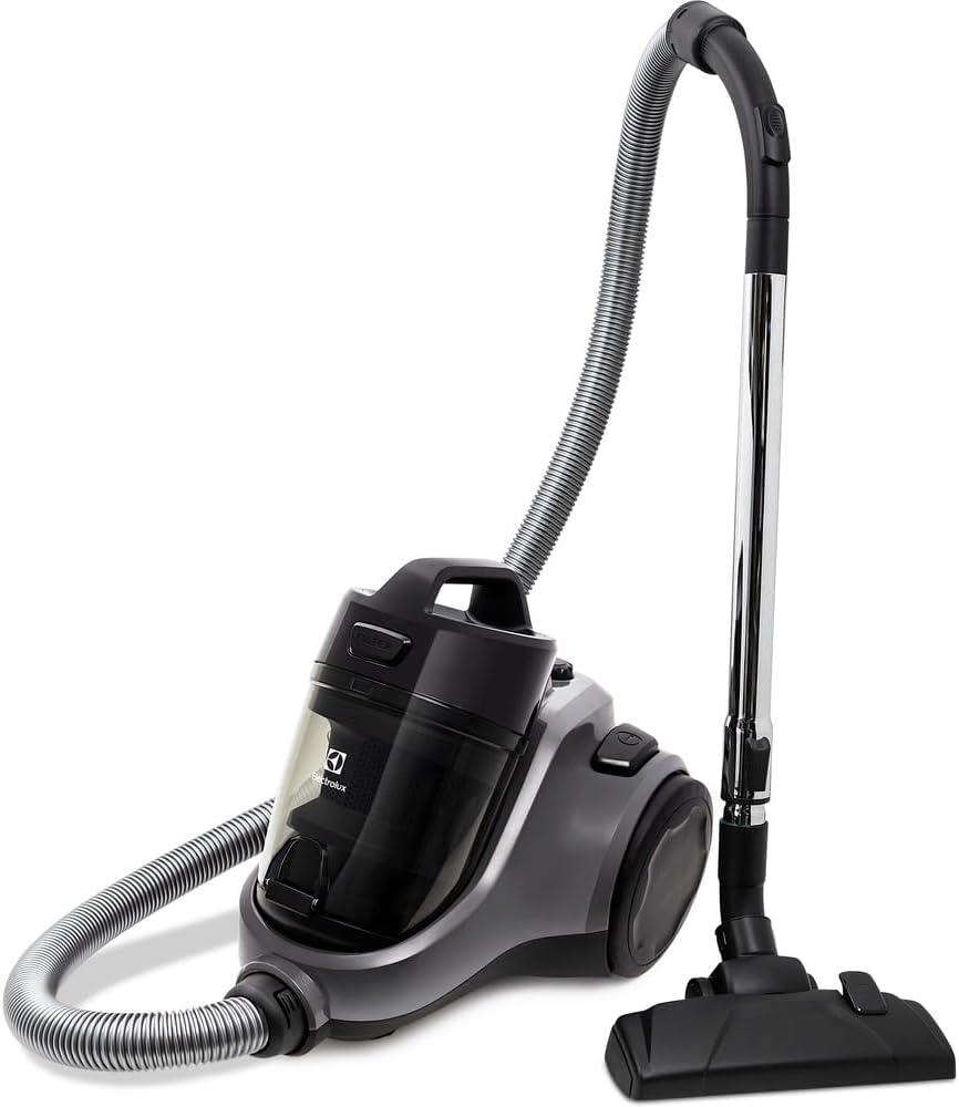 Aspirador de pó sem saco Electrolux easybox maior potencia 1600W silencioso compacto bocal estofados cabo retratil controle velocidade EAS30 cinza preto 127v