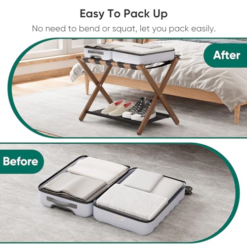 Smuxee CZXLJ202401008 Walnut Bamboo Luggage Rack thumb #2