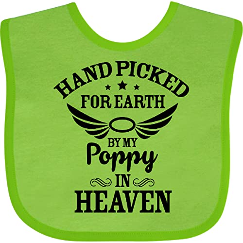 inktastic Handpicked for Earth By My Poppy in Heaven with Angel Wings` Baby Bib
