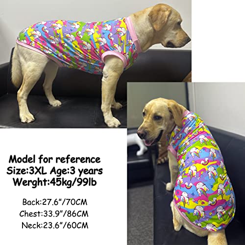 Pripre 2 Pack Watermelon+Rainbow Unicorn Cute Prints Dog Vest T-Shirt For Large Dog (2Xl,Watermelonunicorn) #TOP6