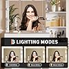 Garvee 41 Large Vanity Desk with 10-Bulb Mirror and Built-in Outlets - Makeup Vanity Desk with 3 Color Lighting Modes and 5 Drawers - Dressing Table with Soft Cushioned Stool for Bedroom