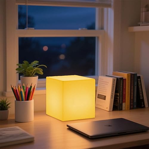 Miniatura 1 de Cubo de luz LED de 6 pulgadas lámpara de estado de ánimo para niños y adultos cubo de luz LED que cambia de color con control remoto lámpara de