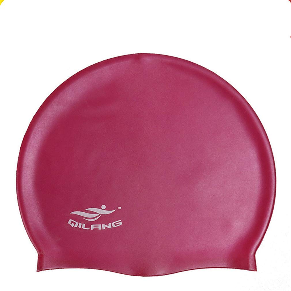 Ulalaza Silicone Swimming Cap Keep Hair Clean and Dry Elastic Swim Cap for Men Women