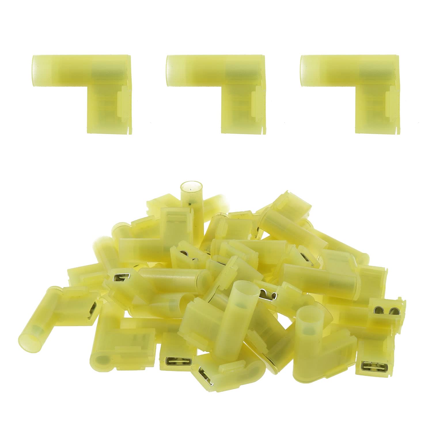 MEETOOT 30pcs Right Angle Spade Connector 12-10AWG Flag L