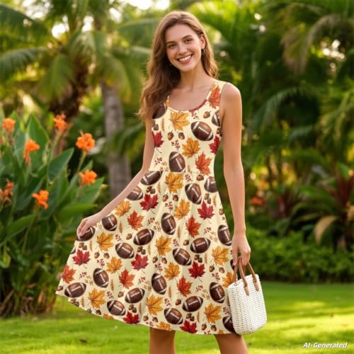 Image of Renewold Women's Sleeveless Tank Dress with Pockets, Casual Scoop Neck A-Line Sundress for Summer, Travel and Vacation
