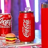 Gpel Coca Cola Can Shaped Insulated Tumbler With A Sippy Cup Lid, Double Layered Stainless Steel, 10 oz Capacity, Portable and Cute Tumbler, Coca Cola Merch Can Tumbler [Official License]