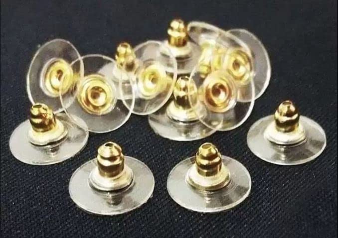 Image of KUMU Jewellery Tools (200 Pcs Approx) Earring Back Stopper (Golden 100 Pairs Approx)