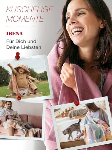 Ibena Malaga Bio Wolldecke 150x200 cm – 100% Baumwolle, Made in Germany, Baumwolldecke wollweiß